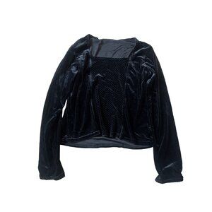 Unbranded Women's Size Small Whimsygoth Black Goth Squareneck Long Sleeve Velvet